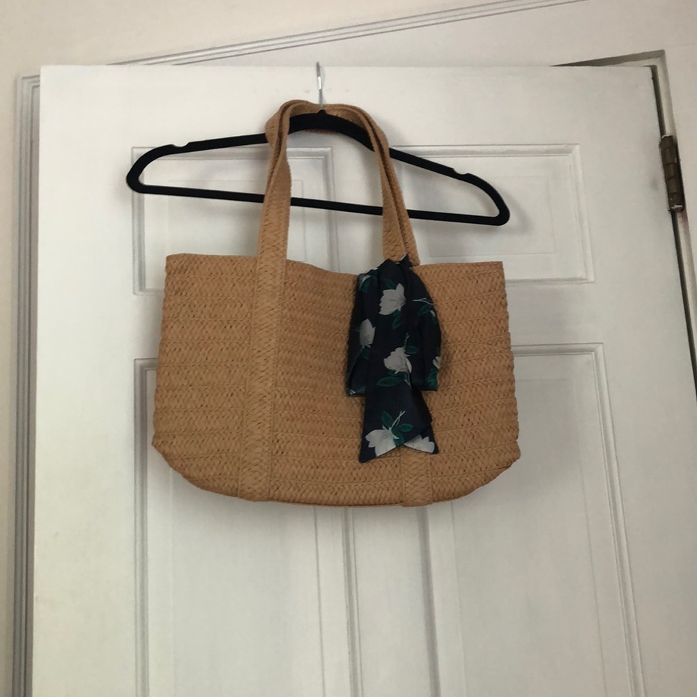 Draper James straw bag with scarf